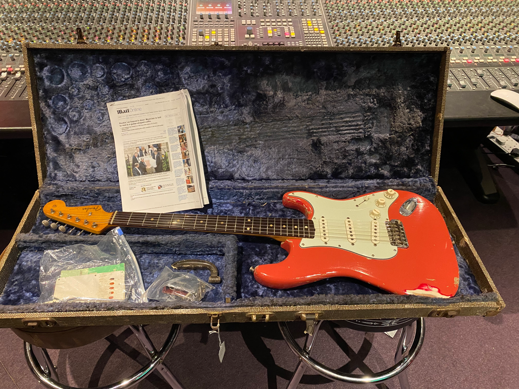 1961 Fender Stratocaster Fiesta Red 1 Artist Owner Original Sales Rec Essex Recording Studios