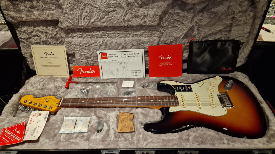 Fender American Ultra Stratocaster USA 3-Tone Sunburst Strat Guitar BRAND NEW
