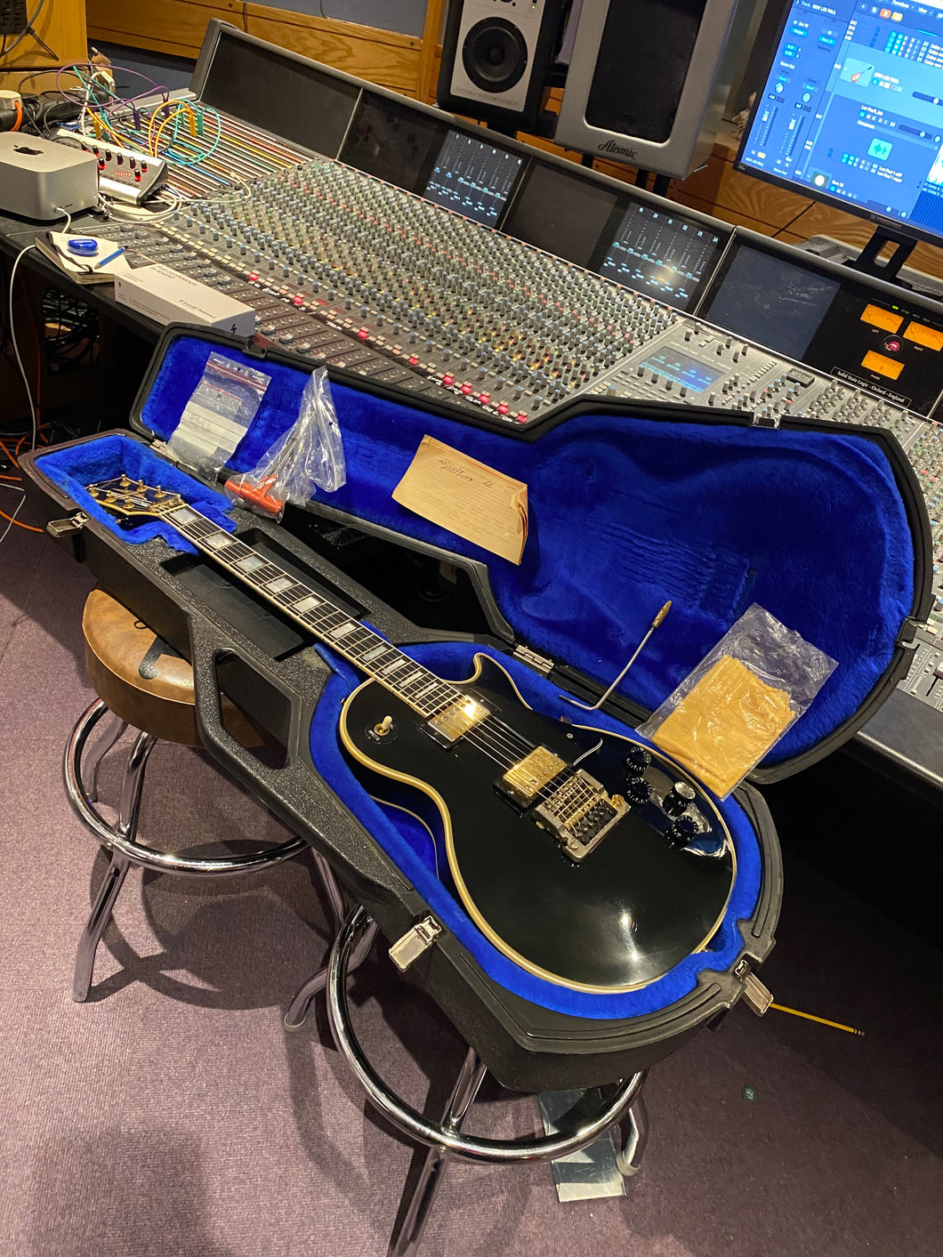 1988 Gibson Les Paul Custom Black Beauty Kahler Tremolo 80s Vintage Electric Guitar