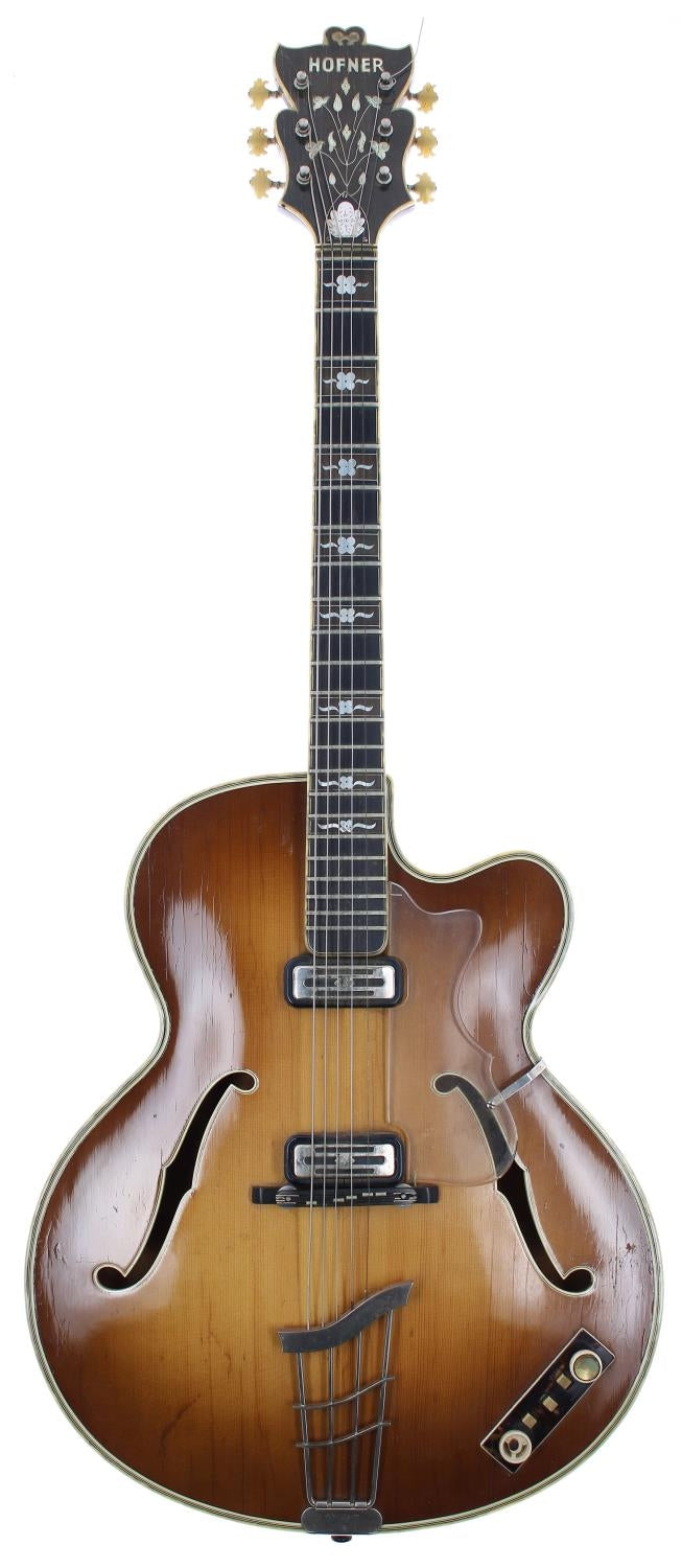 1961 Hofner Committee Thinline hollow body electric guitar, Birdseye Maple, Made in Germany