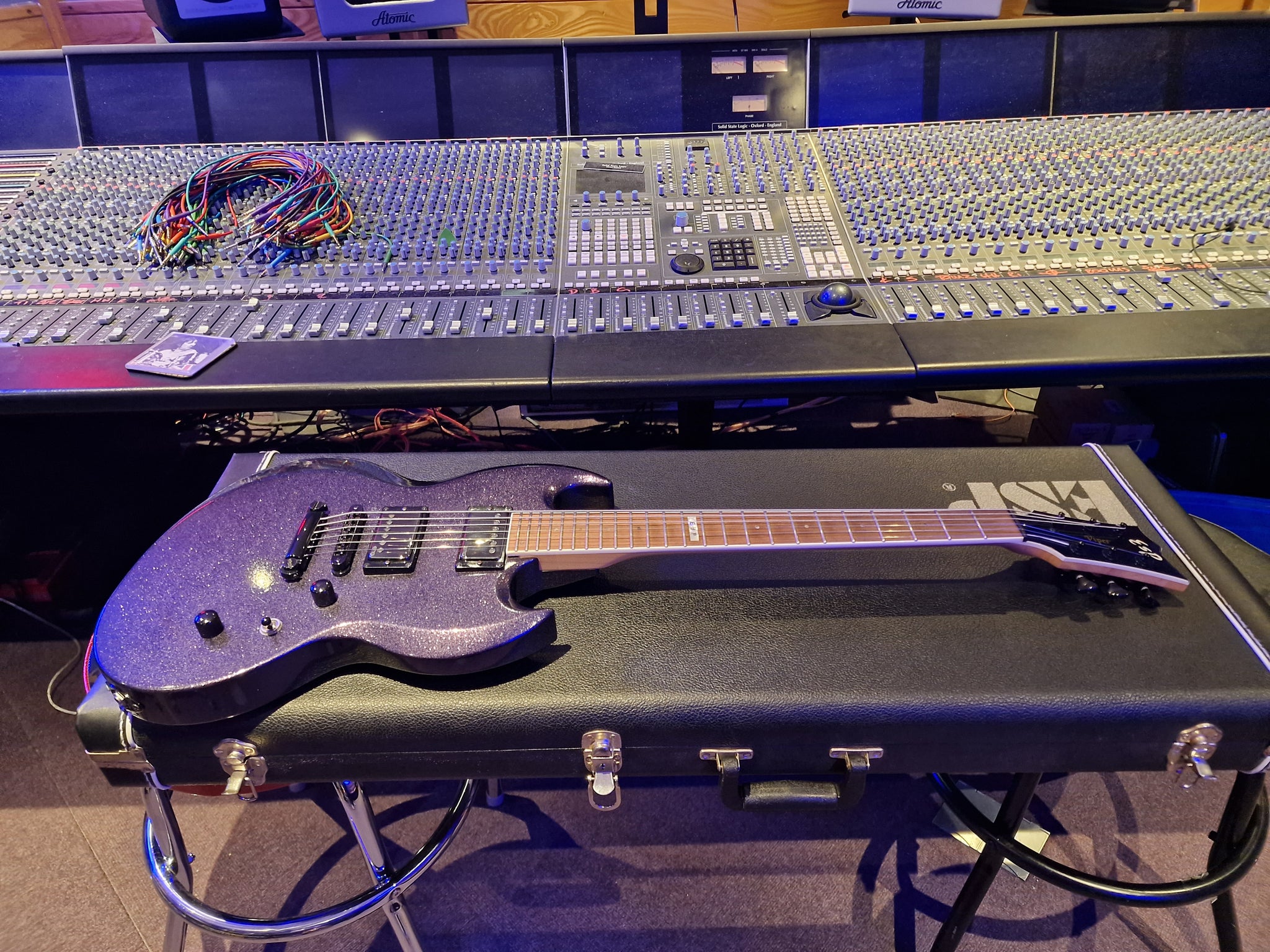 ESP Custom Shop Viper SG Silver Sparkle Guitar EMG James